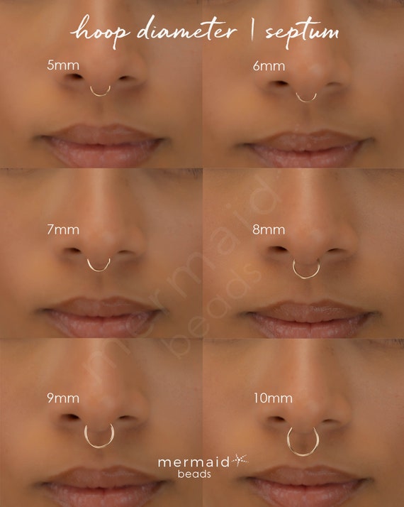 SEPTUM RING • seamless nose ring hoop • gold septum piercing • rose gold sterling silver • thin endless twist hoops • 22g 20g 18g • PISHBK