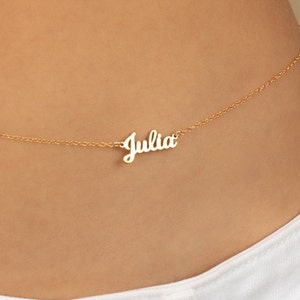 Name Belly Chain Gold Silver Rose Gold PERSONALIZED NAME Cable Waist Chain Bikini Jewelry Bridal Bridesmaid Beach Wedding Water resistant image 2