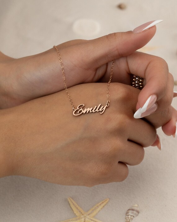 NAME NECKLACE • personalized gifts • cursive script handwritten style font • nickname or word •  water resistant • birthday gift