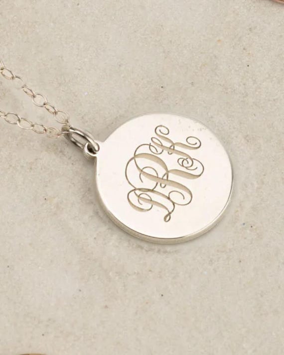 MONOGRAM PENDANT • engraved initial necklace • personalized charm jewelry • water resistant • bridesmaids gifts • birthday anniversary gift