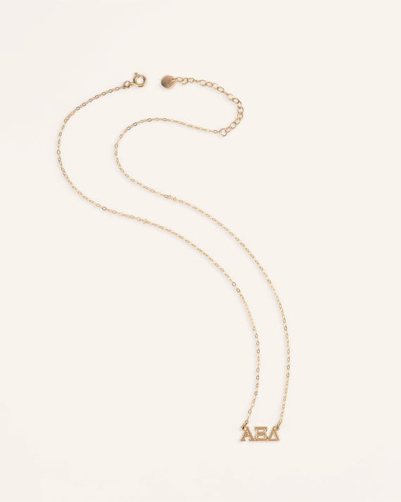 SORORITY NAME necklace • greek letters jewelry • alpha xi delta • kappa alpha theta • chi omega Phi Mu Delta Zeta sorority merch NECC3BLMIp