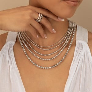 STERLING SILVER BEADED necklace • dainty necklace for layering • water resistant • gold rose gold • bridesmaid gift bridal jewelry • NEBP2AF