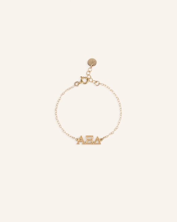SORORITY GREEK LETTER bracelet • alpha xi delta • initiation gift kappa gamma phi mu theta chi omega zeta bid day big lil sister BRCC3AGMIp