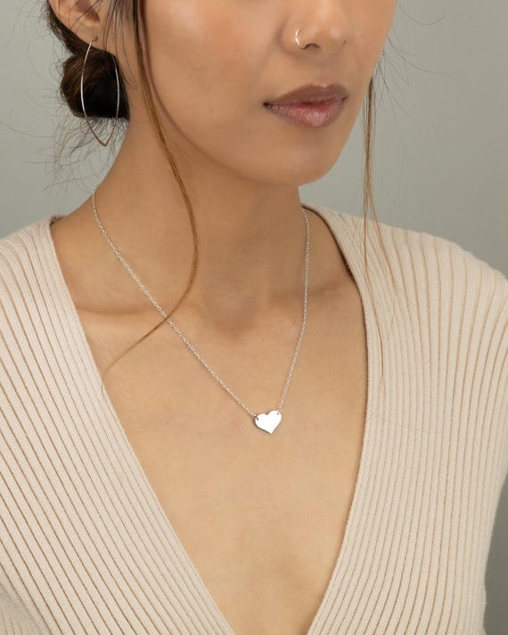 HEART NECKLACE • dainty heart necklace • perfect gift for her • wedding gift • layering necklace • water resistant pendant • NECH3PCAA