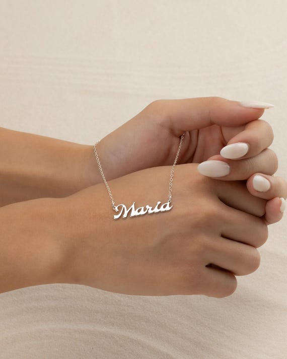 MODERN NAME NECKLACE • personalized jewelry • water resistant • birthday anniversary gift • bridesmaid gifts