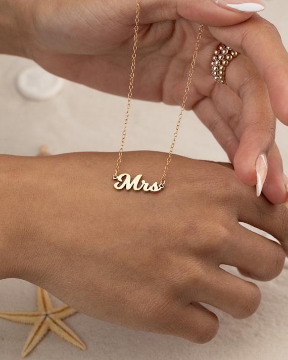 Mrs Necklace | Name Necklace | Personalized Jewelry | Bride Jewelry | Engagement Bachelorette Bridal Shower  |  for Wedding | BALI