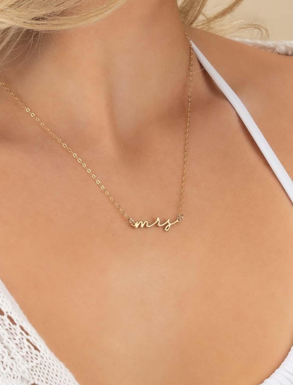 MRS necklace • personalized name jewelry • gift for bride • anniversary bachelorette bridal shower engagement wedding gift