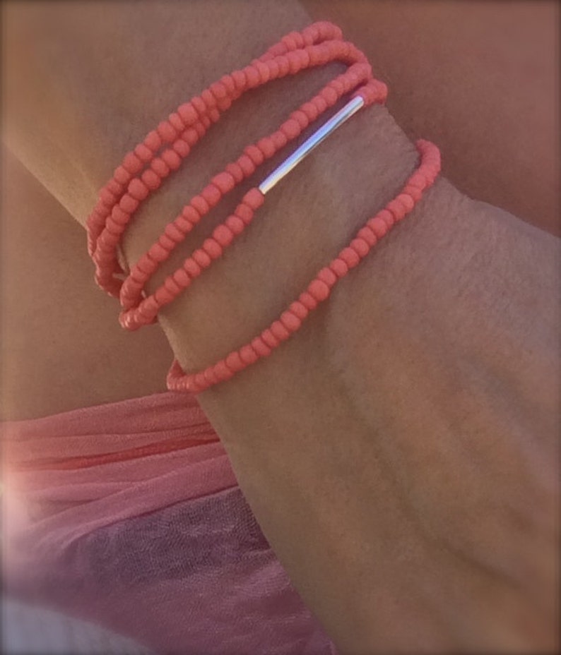 Beach Waist Beads Stretch Coral Silver Beaded Belly Chain Etsy