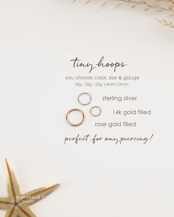 NOSE RING • twist hoops • waterproof • quality 14k gold filled, rose or sterling silver • 22g 20g 18g