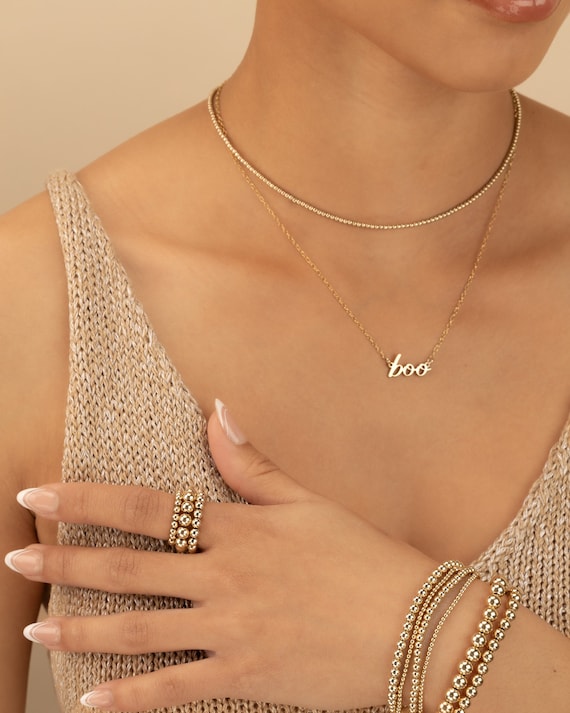 Name Necklace | BOO Necklace | Name Jewelry | Custom Personalized Jewelry | Sterling Silver Gold Rose Gold Filled | Bridal Love  | FIJI