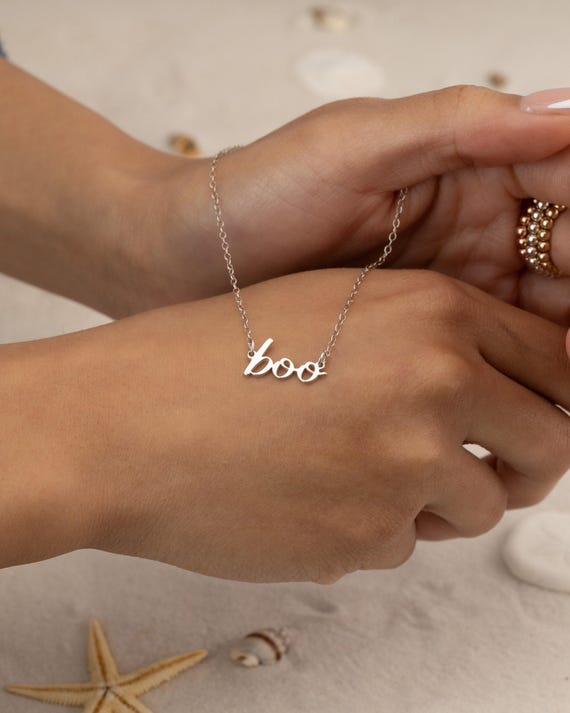boo PERSONALIZED NAME NECKLACE • bridesmaids jewelry • bachelorette bridal shower gift • wedding party • water resistant • NECC3BSFIp