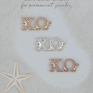 SORORITY GREEK connector charm • chi omega kappa gamma theta alpha phi zeta pi sigma xi delta tau connector for permanent jewelry COXX3ABMIp