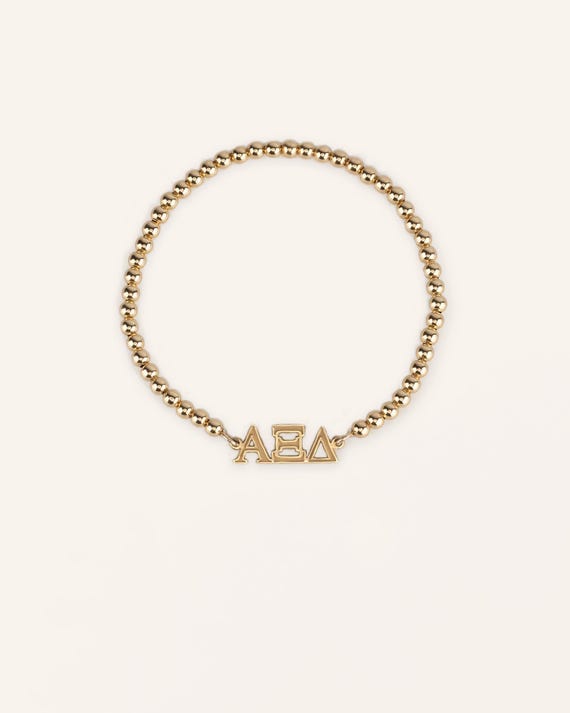 SORORITY GREEK LETTER beaded bracelet • personalized sorority gift • recruitment bid day initiation gift • alpha xi delta • sorority merch