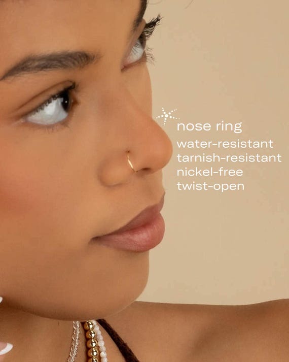 NOSE RING • seamless nose ring hoop • septum • gold nose ring • rose gold sterling silver • thin endless twist hoops • 22g 20g 18g • PISH2AZ