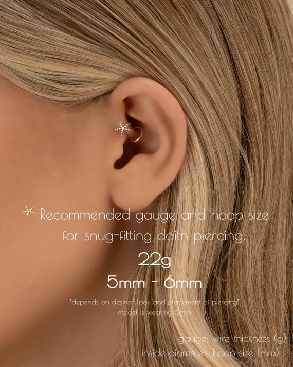 DAITH HOOP • daith earring • cartilage twist hoop • gold hoop earrings • rose gold sterling silver • dainty earrings • 22g 20g 18g • PISH2AJ