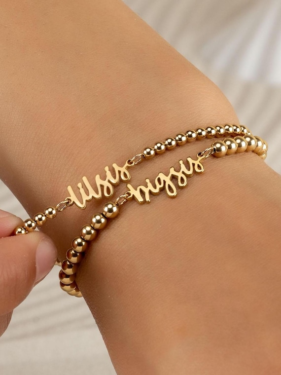 BIG SIS beaded bracelet • lil sis personalized sorority sister gift • bid day • gift for sisters • stretch water resistant • BRBP3FONTAAp