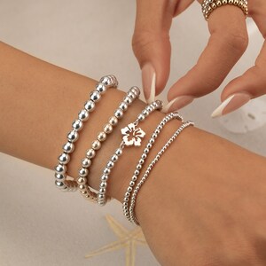 Blue - Handmade Oxidised Silver Beaded Anklet 06