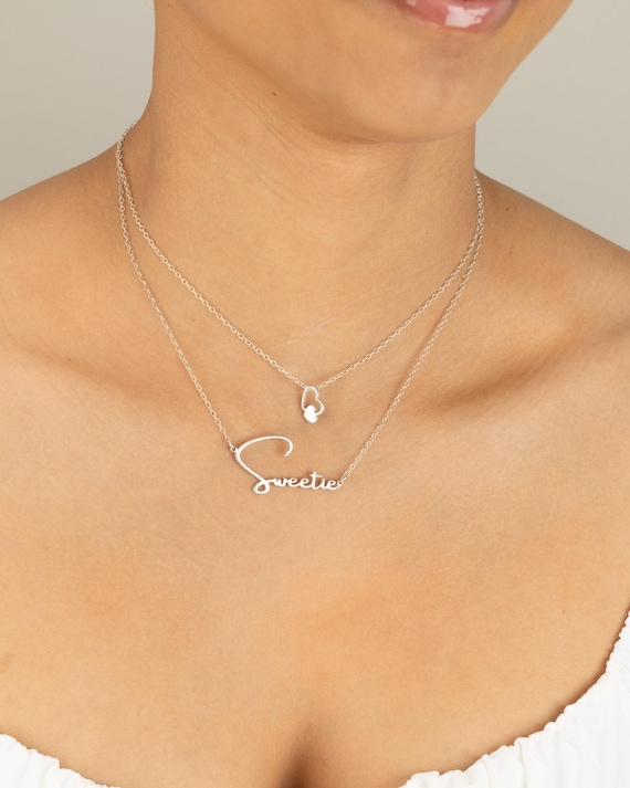 SWEETIE name necklace • personalized gifts • nickname or word • wife girlfriend gift • water resistant