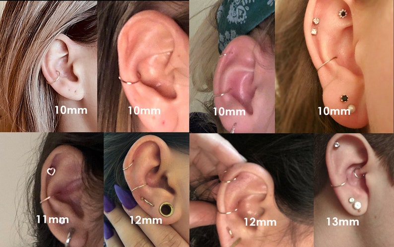 Nose Ring Septum Ring Cartilage Helix Tragus Rook Conch Daith Belly Button Endless Seamless Twist Hoops Gold Silver Rose Gold Mothers Day image 8