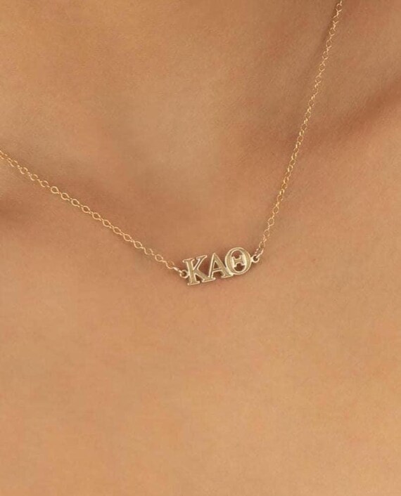 SORORITY GREEK LETTER pendant necklace • water resistant • chi omega kappa gamma theta alpha phi zeta pi sigma delta tau psi omicron epsilon