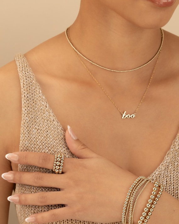 boo PERSONALIZED NAME NECKLACE • perfect gift for her • anniversary birthday bridesmaid girlfriend honeymoon • water resistant • NECC3BUFIp