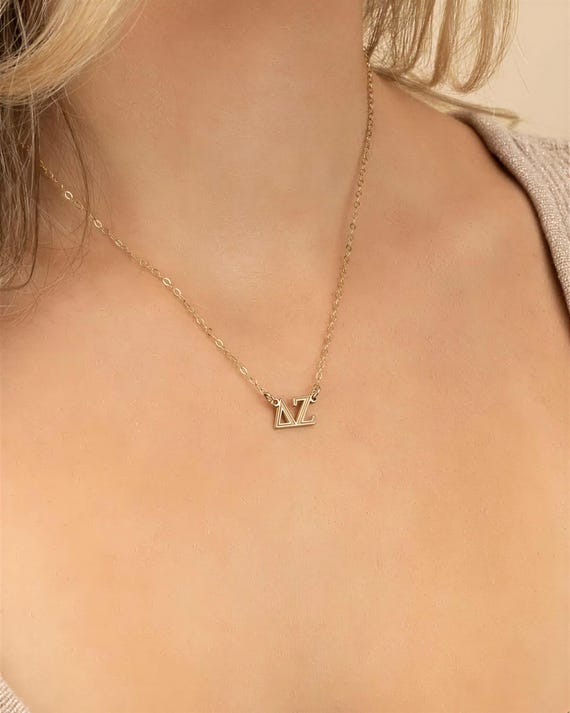 SORORITY NECKLACE • greek letters jewelry • water resistant • Kappa Alpha Theta Chi Omega Delta Pi Zeta Gamma Phi Mu Sigma Omicron Psi Beta