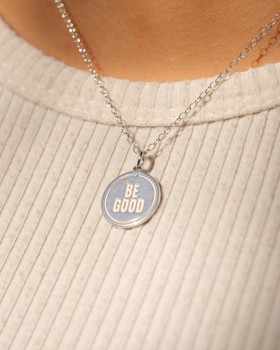 BE GOOD necklace • chain pendant • water resistant • adjustable • gold, silver or rose gold