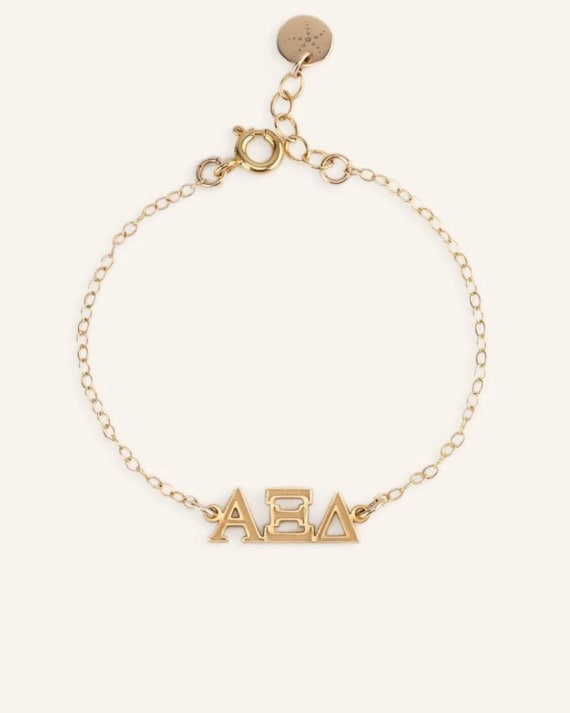 SORORITY GREEK LETTER bracelet • alpha xi delta • initiation gift kappa gamma phi mu theta chi omega zeta bid day big lil sister senior gift