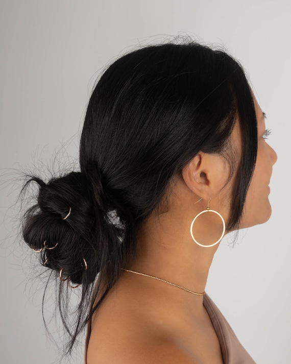 HAIR BRAID RINGS • hair jewelry for braids • bride accessory bridesmaid gift • dreads updo locs • gold, silver, rose gold or black • ACBB2AA