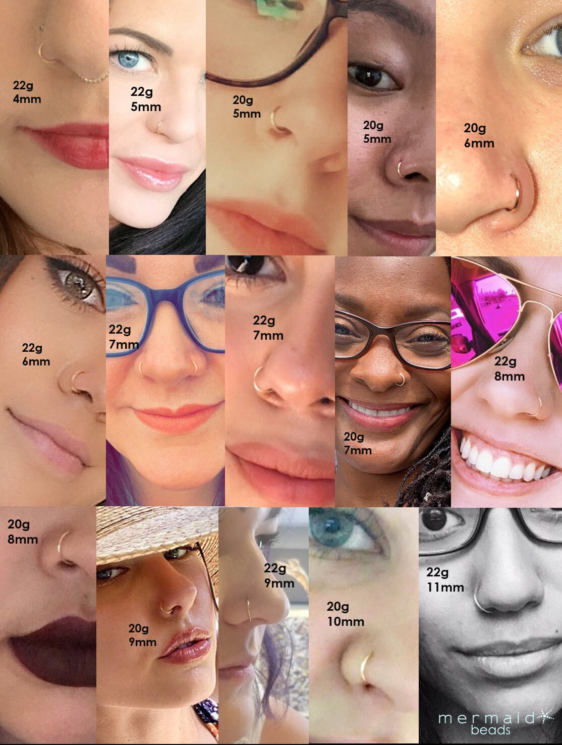 Cartilage Hoop Earrings Nose Ring Septum 3mm 4mm 5mm 6mm 7mm Etsy Canada