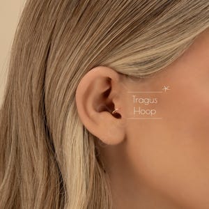 TRAGUS HOOP • tragus earring • twist hoops • gold hoop earrings • rose gold sterling silver • dainty earrings • 22g 20g 18g • PISH2AI