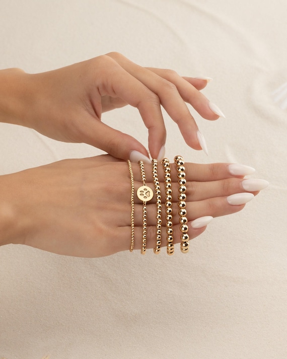 PAW PRINT CHARM beaded bracelet • perfect gift for cat mom cat lover dog lover • dainty stackable stretch and water resistant • BRBP3CH2AB