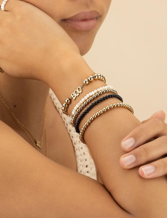 BOO NAME BEADED bracelet • Halloween gift for her • Halloween costume bracelet pendant • stackable, stretch, and water resistant • BRBP3AKCK