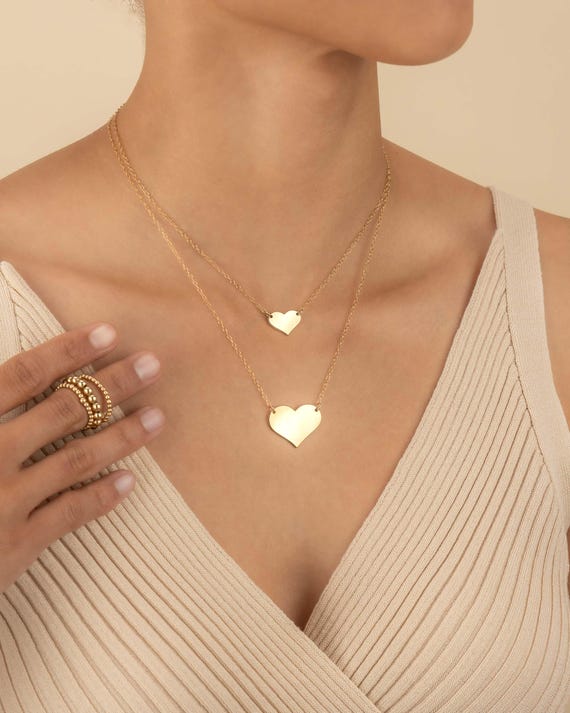 HEART PENDANT NECKLACE • dainty heart necklace • perfect gift for her • wedding gift • layering necklace • water resistant • NECC3PCBT