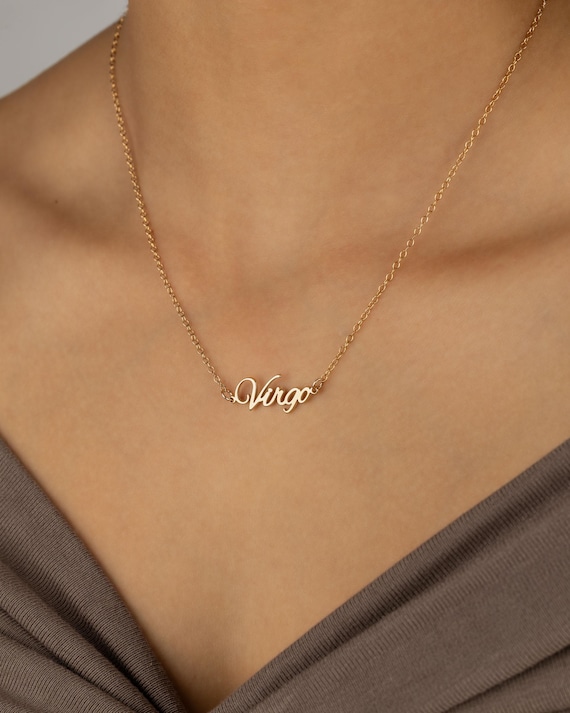 ZODIAC NECKLACE • personalized birth sign necklace • perfect gift for her • water resistant layering necklace • bridesmaid gifts NECC3ZOABp