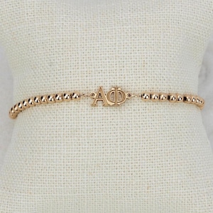 SORORITY GREEK LETTER beaded bracelet • personalized sorority gift • bid day initiation gift • connector for permanent jewelry BRBP3COMIp