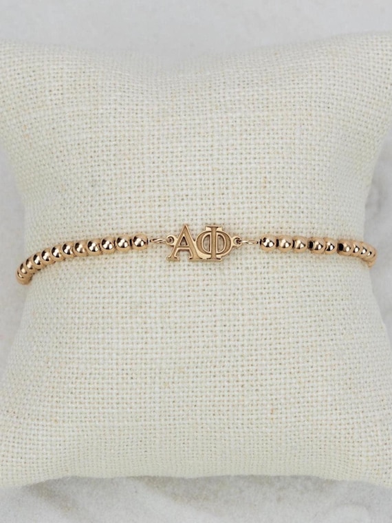 SORORITY GREEK LETTER beaded bracelet • personalized sorority gift • bid day initiation gift • connector for permanent jewelry BRBP3COMIp