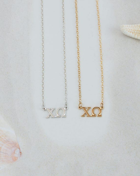 SORORITY GREEK LETTER pendant necklace • chi omega kappa gamma theta alpha phi zeta pi sigma xi delta tau psi omicron epsilon nu• NECC3AAMIp