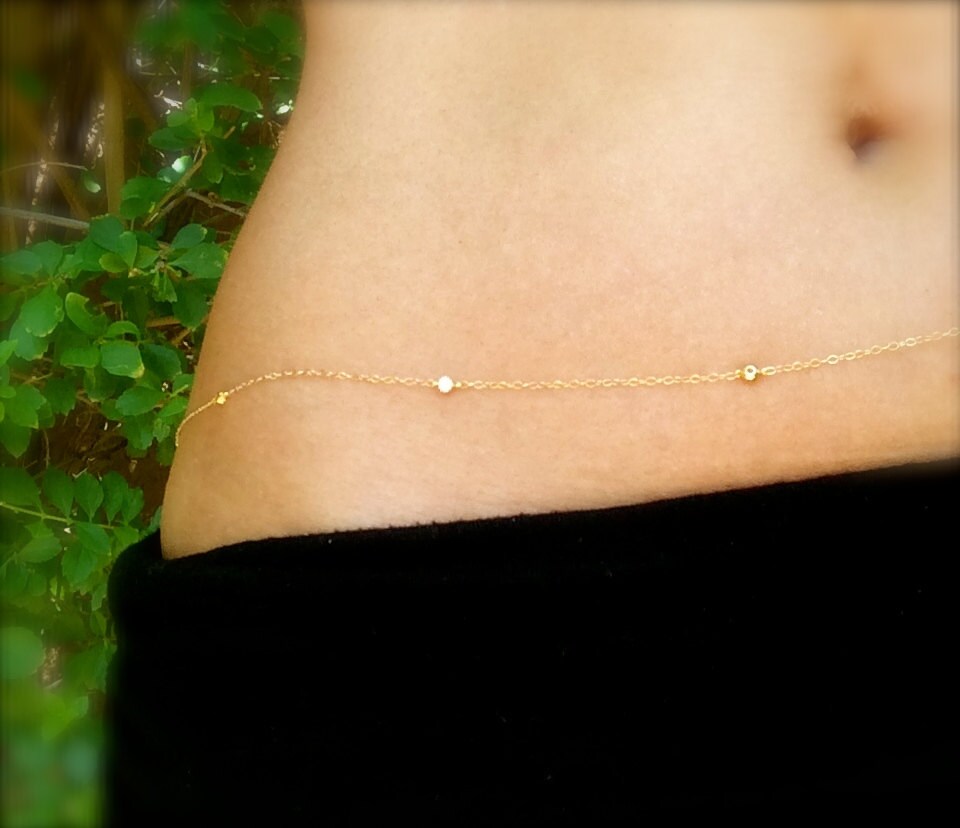 Belly Chain Gold Belly Chain Rose Gold Diamond Belly Chain CZ Crystal