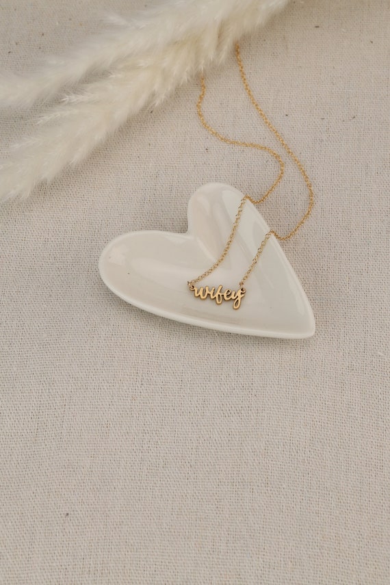 Wife Necklace | Name Necklace | Personalized Jewelry | Wifey Bridal Jewelry | Engagement Bachelorette Bridal Shower Gift | Gift for Wedding
