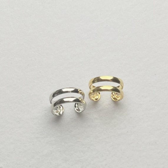 Double Ear Cuff hoop • adjustable, no piercing needed • gold or silver