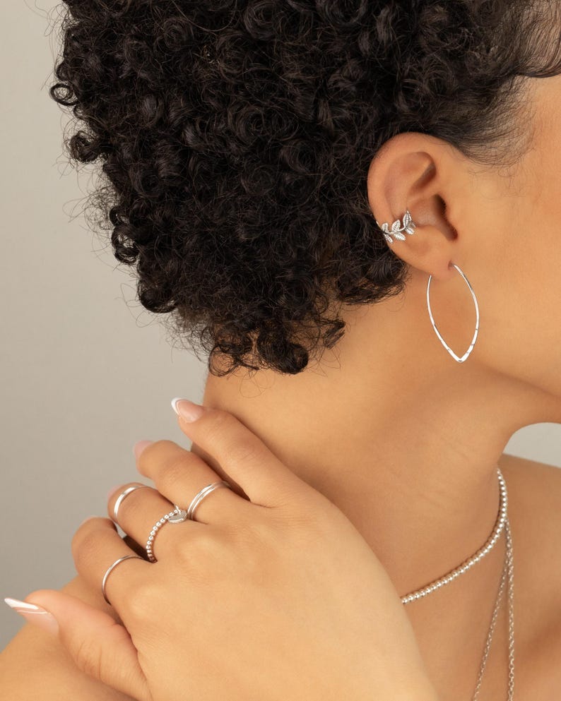 Ivy Leaf Ear Cuff • adjustable wrap • gold or silver • no piercing needed image 9