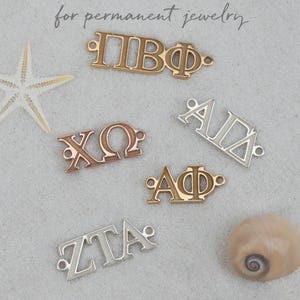 SORORITY GREEK connector charm • chi omega kappa gamma theta alpha phi zeta pi sigma xi delta tau connector for permanent jewelry COXX3AAMIp