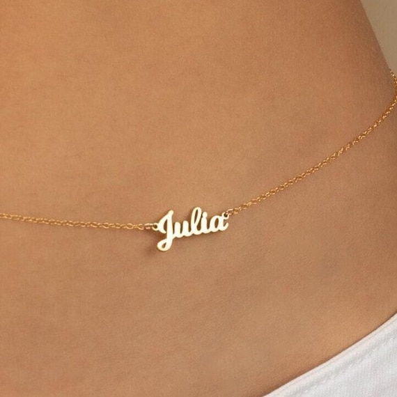 PERSONALIZED NAME NECKLACE • cursive script handwritten • dainty pendant • water resistant • bridesmaids gifts • birthday gift