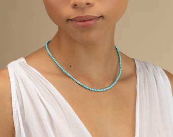 TURQUOISE NECKLACE 3MM • December birthstone • Sagittarius Capricorn • gift for her • dainty layering necklace • water resistant • NEBS2AX
