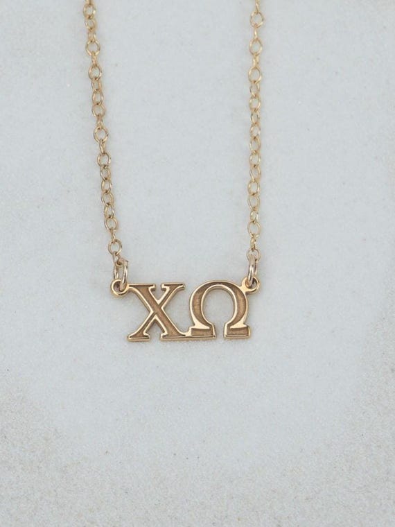 SORORITY GREEK LETTER pendant necklace • chi omega kappa gamma theta alpha phi zeta pi sigma xi delta tau psi omicron epsilon nu senior gift
