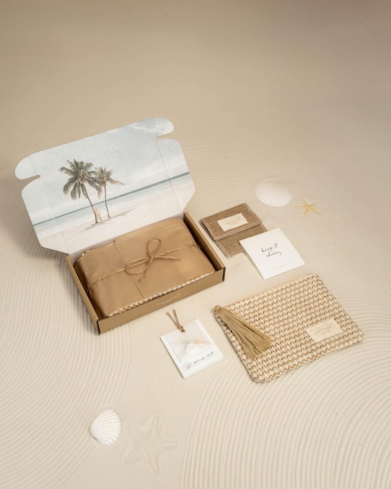 LARGE JEWELRY BOX • zipper bag with tassel • velcro travel pouch • polishing cloth • seashells • gift box • gift packaging