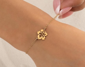 HIBISCUS BRACELET • delicate Hawaiian flower charm • bridesmaids gifts • anniversary gift • gold, rose or sterling silver