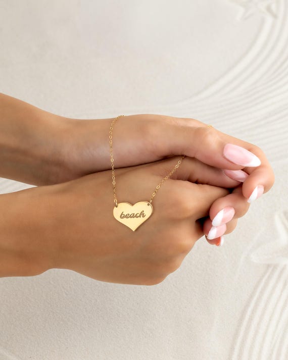 ENGRAVED HEART PENDANT • personalized jewelry • engrave a name, nickname, word, date or symbol • water resistant • gift with meaning