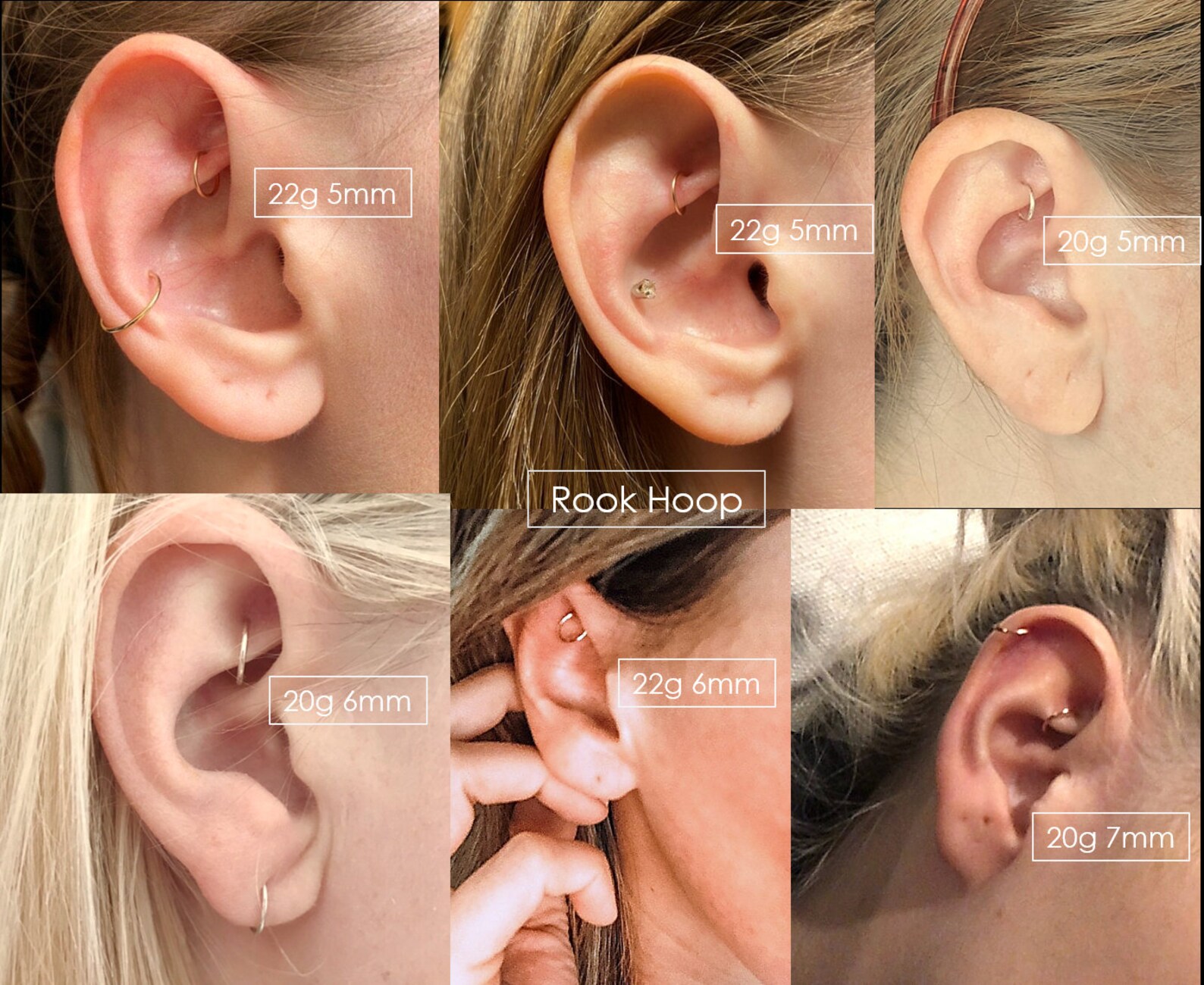 Rook Hoop Earrings Rook Piercing Ring 3mm 4mm 5mm 6mm 7mm 8mm Etsy